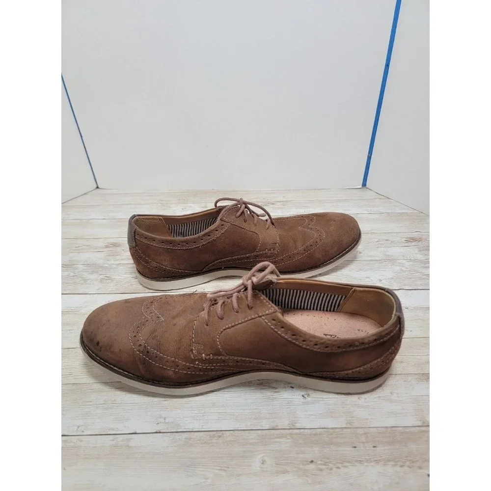 Collection By Clarks Soft Cushion‎ Brown Leather Mens Lace Oxford Dress Shoe 10
